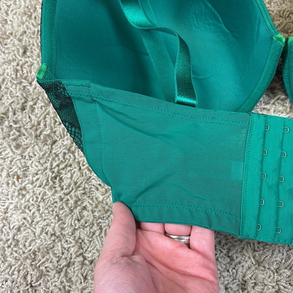 Cacique green and black lace underwire bra 40DDD - Picture 3 of 6